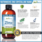 Buy now Liquid Zinc Supplement by Nutrinoche: Organic Liquid Drops - Ionic Zinc and Picolinate Alternative - 99.99% Ultra Pure Crystalline Nano Particles - for Adults and Children - (8 oz) at indiglob india