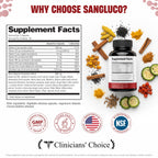 Sangluco Berberine Ceylon Cinnamon Chromium Turmeric Apple Cider Vinegar Bitter Melon Supplement | Supports Healthy Levels Already Within Normal Range | 180 Capsules