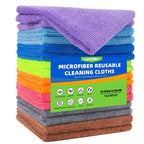 lucdnc Microfiber Cleaning Cloths 16 Pack 8 Colors 11.5"x11.5"