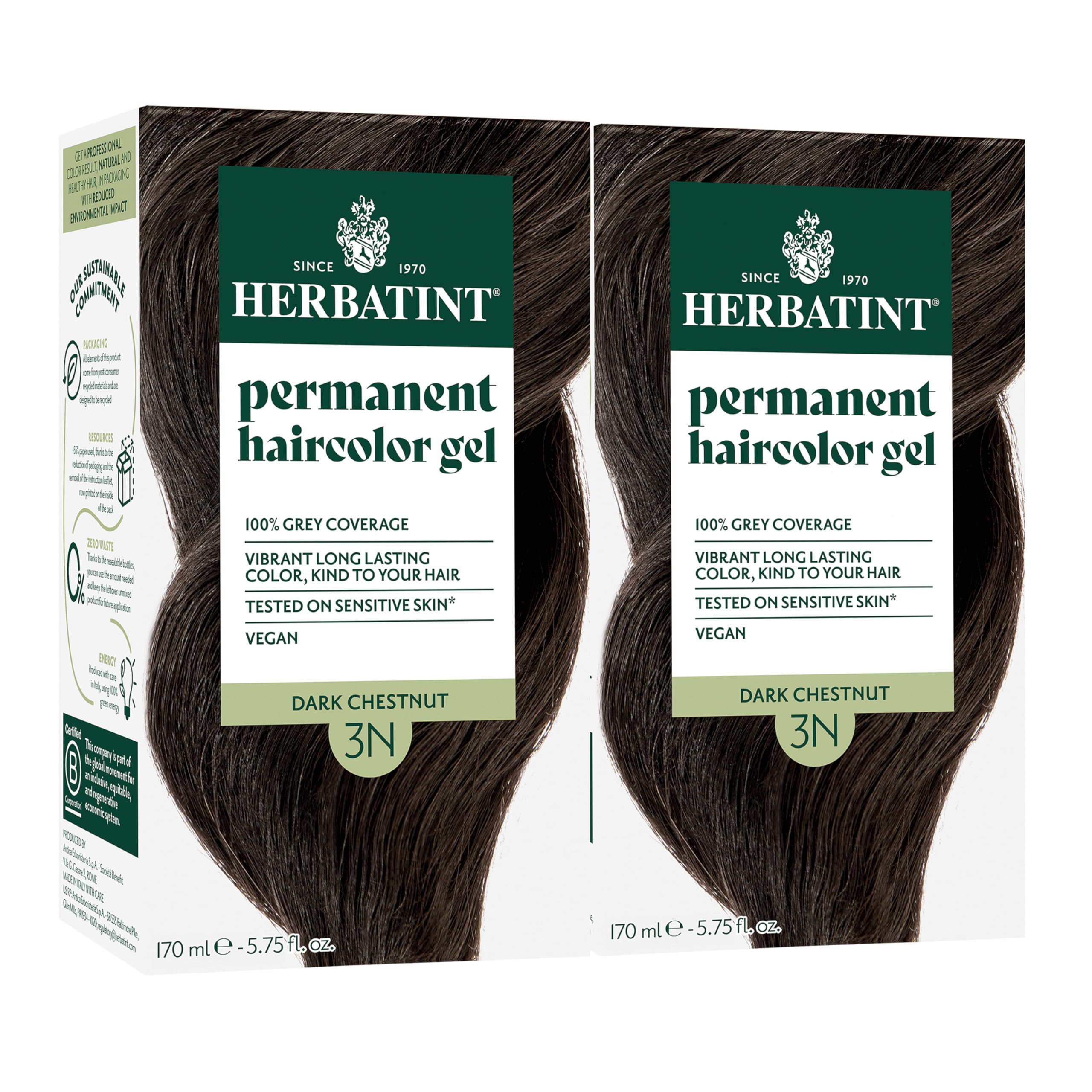 Buy now Herbatint Permanent Hair Dye For Women - 4N Chestnut - For Up To 100% Gray Coverage of Resistant Gray Hair - Ammonia-Free, Alcohol-Free & Vegan - Salon Influenced Hair color 5.75 fl oz at indiglob india