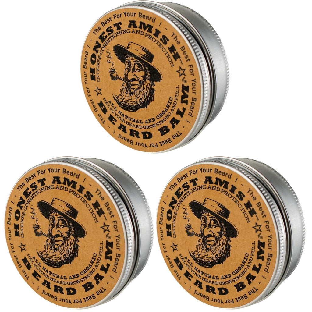 Honest Amish Beard Balm Leave-in Conditioner - Made with only Natural and Organic Ingredients - 2 Ounce Tin | Shea Butter, Coconut Oil & Argan Oil Blend Softens and Conditions for Smoother Daily Beard Styling