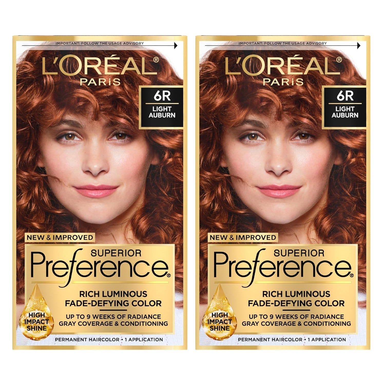 Buy now L'Oreal Paris Superior Preference Luminous Fade-Defying Permanent Hair Color, Hair Dye For Up to 9 Weeks of Radiance, Light Ash Blonde 9A, 1 Hair Dye Kit 6R Light Auburn 1 Count (Pack of 2) at indiglob india