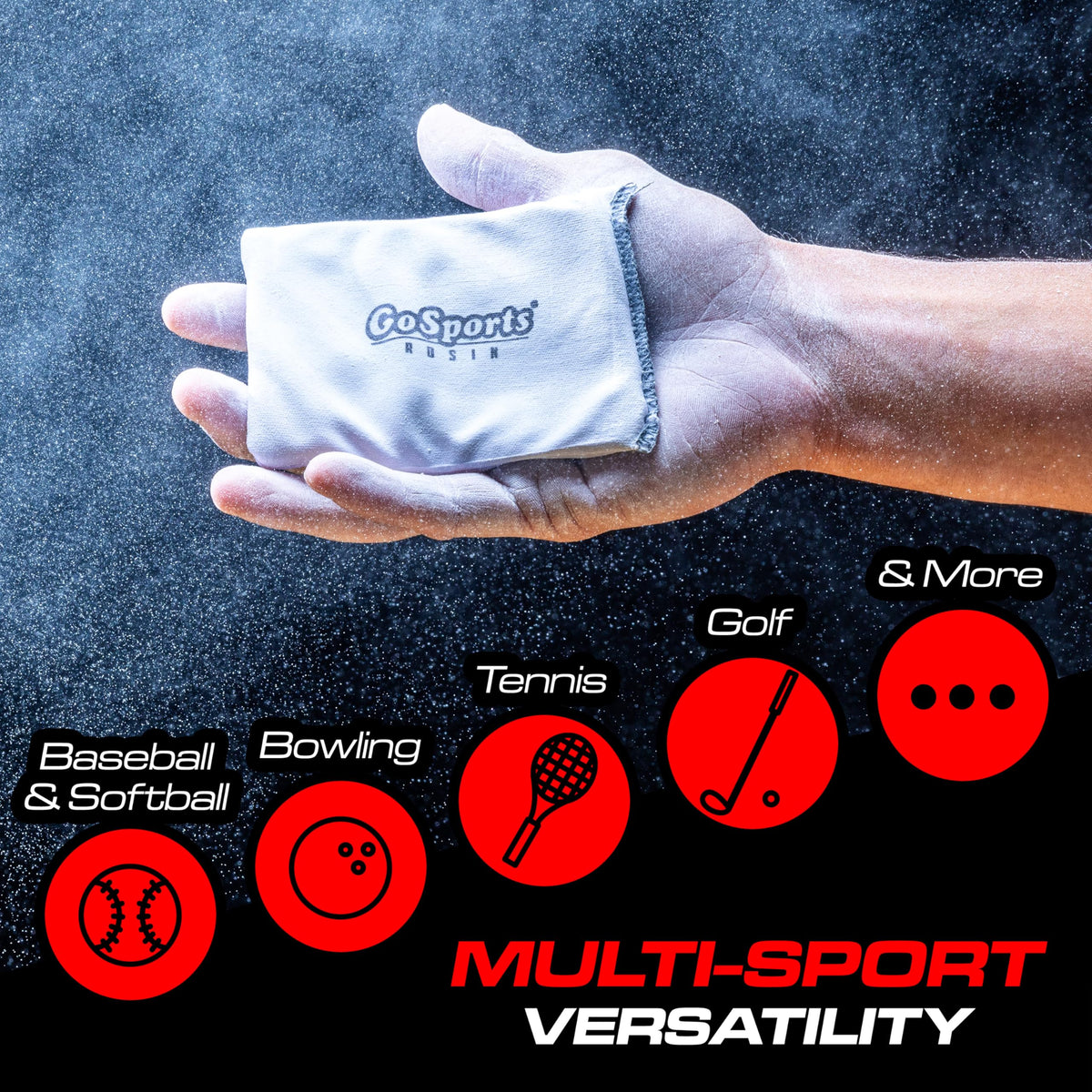 GoSports Rosin Bag - Multi-Sport Dry Grip Powder for Baseball, Softball, & More - Includes Resealable Bag