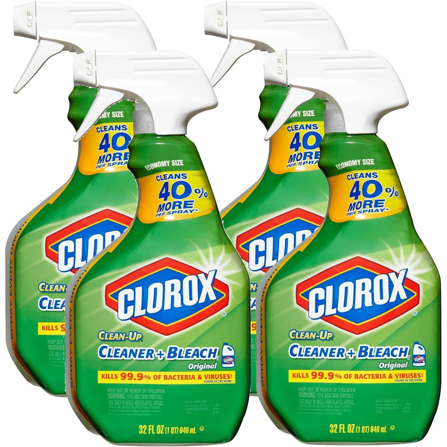 Buy now Clorox Clean-Up All Purpose Cleaner with Bleach - Original, 32 Ounce Spray Bottle (Pack of 3) 32 Fl Oz (Pack of 4) Original at indiglob india