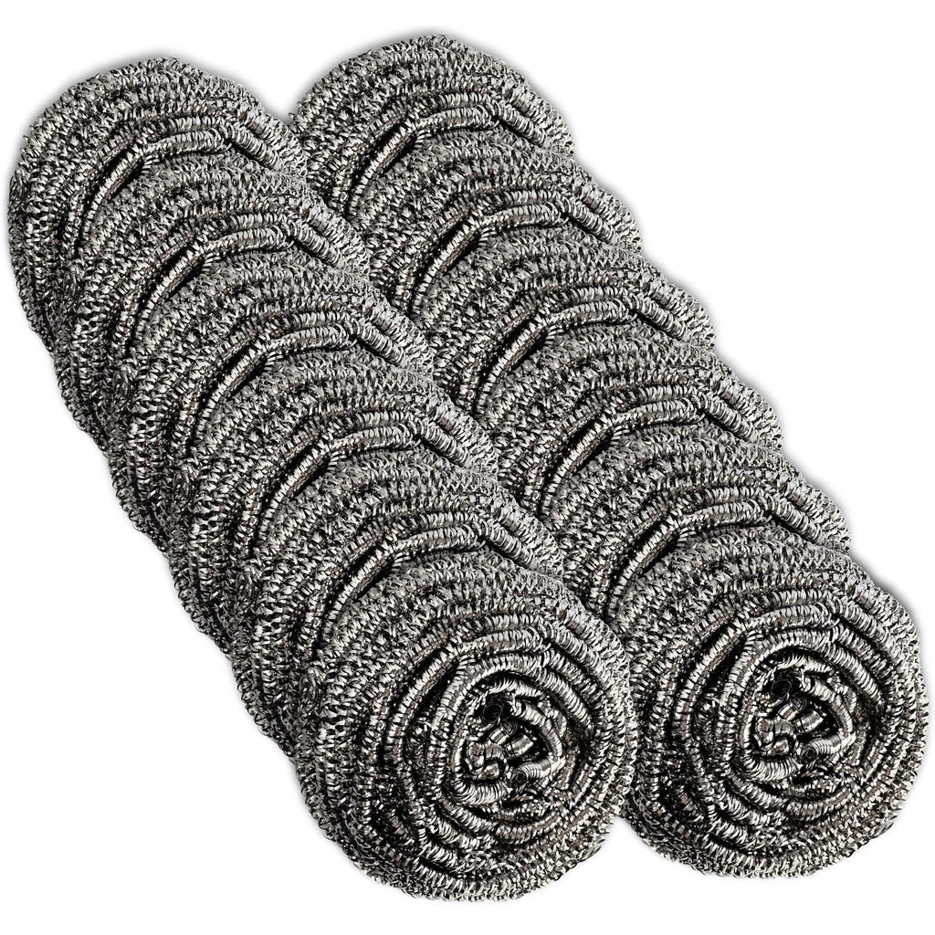 12 Pack Stainless Steel Scourers by Scrub It – Steel Wool Scrubber Pad Used for Dishes, Pots, Pans, and Ovens. Easy scouring for Tough Kitchen Cleaning.