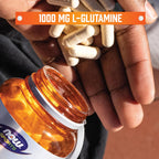 Buy now NOW Foods Sports Nutrition, L-Glutamine, Double Strength 1,000 mg, Amino Acid, 120 Veg Capsules at indiglob india