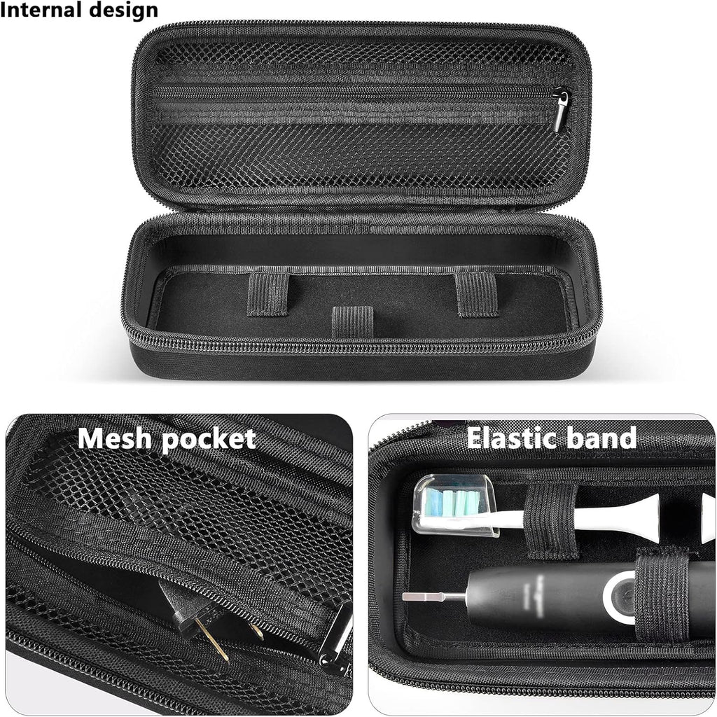 Buy now Toothbrush Travel Case Compatible with Oral-B Pro 1000, 2000, 3000, 3500, 1500/ for Philips Sonicare ProtectiveClean 4100 5100 Electric Toothbrush with Mesh Pocket for Accessories - Black (Bag Only) at indiglob india