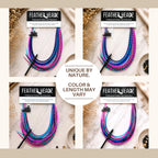 Vibrant 21 Natural Color Hair Extensions in 9”-14” lengths, featuring unique colors and textures, perfect for styling.