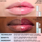 L'Oreal Paris Plump Ambition pH Hyaluron Lip Oil, Color Shifting Lip Tint with 24HR Hydration, Volumizing Shine and Lasting Color, 020 pH Rosé
