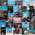 120 Birthday Cards Bulk- Happy Birthday Cards with Envelpoes,30 Unique Blackboard Designs, Large 5x7 Inches, Includes Kraft and White Envelopes – Assorted Birthday Cards for Business & Personal Use