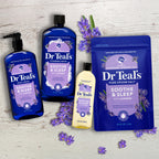 Dr Teal's Pure Epsom Magnesium Salt Soak, Soothe & Sleep with Lavender, 3 lb (Pack of 4)