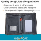 Buy now High Road Car Glove Box Organizer, Registration and Insurance Document Holder and Car Manual Holder with Flexible Secure Zippered Case and Note Pad at indiglob india