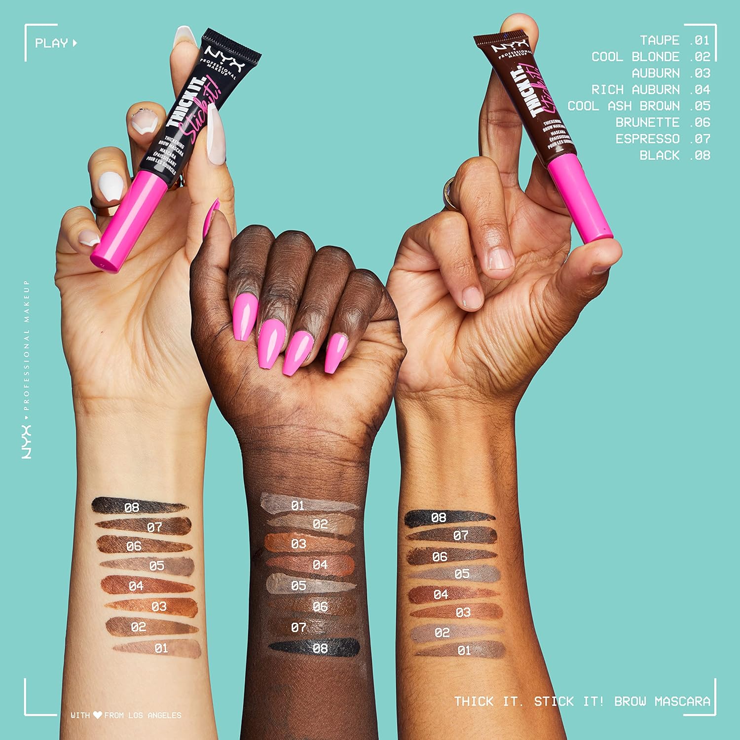Buy now NYX PROFESSIONAL MAKEUP Thick It Stick It Thickening Brow Mascara, Eyebrow Gel - Black at indiglob india