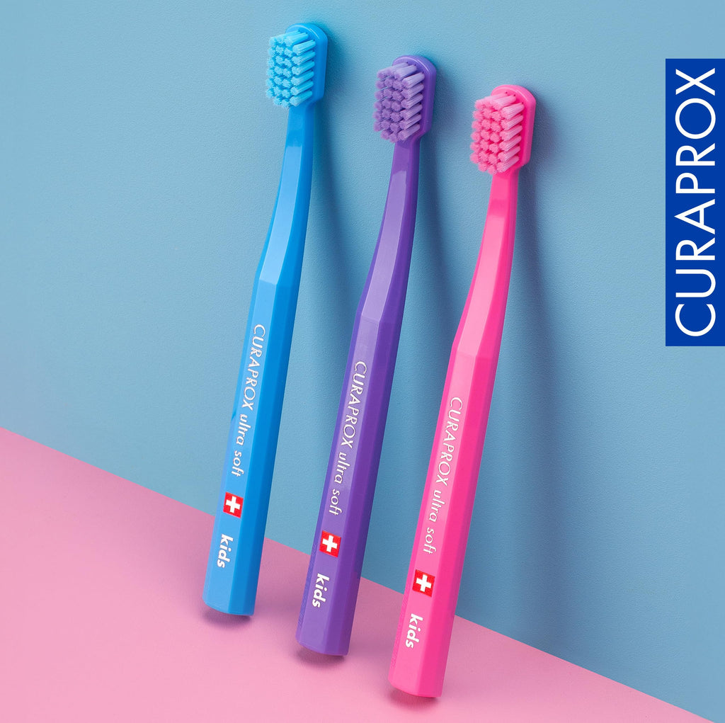 Curaprox Kids Ultra Soft Toothbrush, Random Colors, 3-Pack, Swiss Made