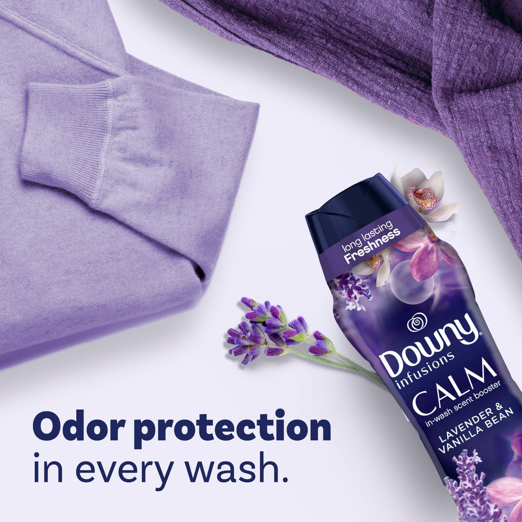 Downy Calm In-Wash Laundry Scent Booster Beads, Soothing Lavender and Vanilla Bean scent, 30.1 OZ, laundry scent beads, Long-lasting Freshness