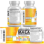 Clean Nutraceuticals Ashwagandha Maca Root Fenugreek Supplement with Tongkat Ali Ginseng - Assists with Stress, Mood & Thyroid - Ashwagandha Capsules Fenugreek Caps