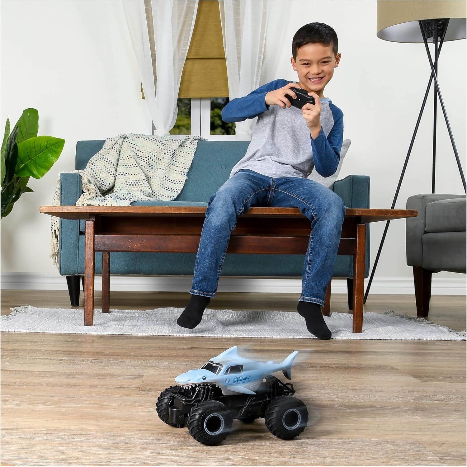 Buy now Monster Jam, Official Megalodon Remote Control Monster Truck for Boys and Girls, 1:24 Scale, 2.4 GHz, Kids Toys for Ages 4 and Up at indiglob india