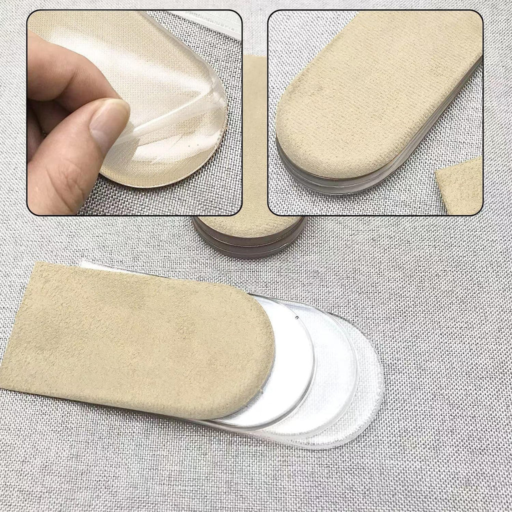 AccEncyc Adjustable Heel Lift Inserts 2 Pack Soft Silicone Height Increase Insoles Heel Lifts for Shoes 1/4" to 1" - 4 Layers