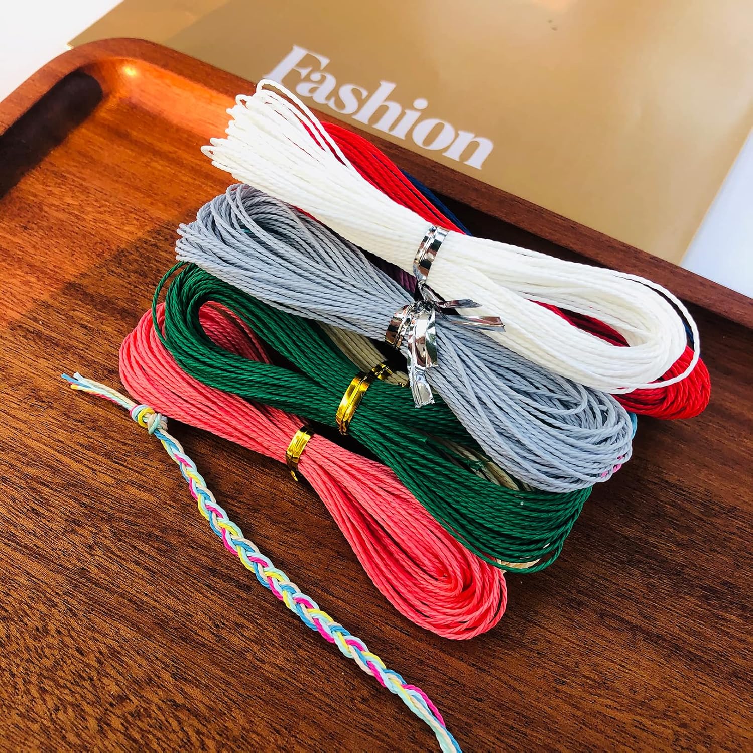 Buy now 40 Colors Wax String for Bracelet Making, Waxed Thread Cord, Polyester Rope for Jewelry, DIY Bracelets, Necklace and Macrame at indiglob india