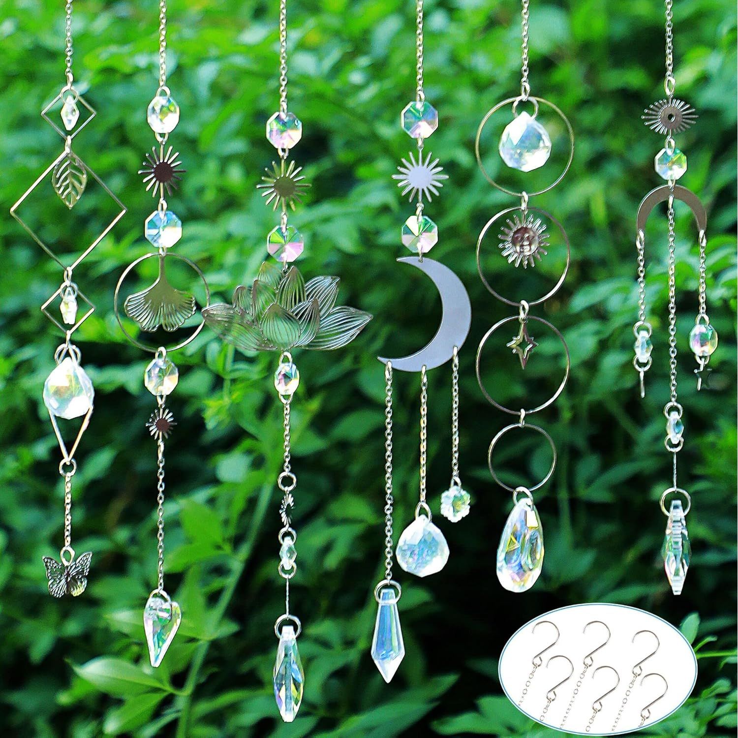 Buy now 6Pieces Colorful Crystals Suncatcher Hanging for Window Crystal Ball Prism Rainbow Maker Pendants for Garden Christmas Tree Wedding Party Patio Backyard Car Home Indoor Outdoor Decoration Silver A 6 at indiglob india