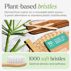VIVAGO Bamboo Toothbrushes 10 Pack – Plant-Based Soft Bristles
