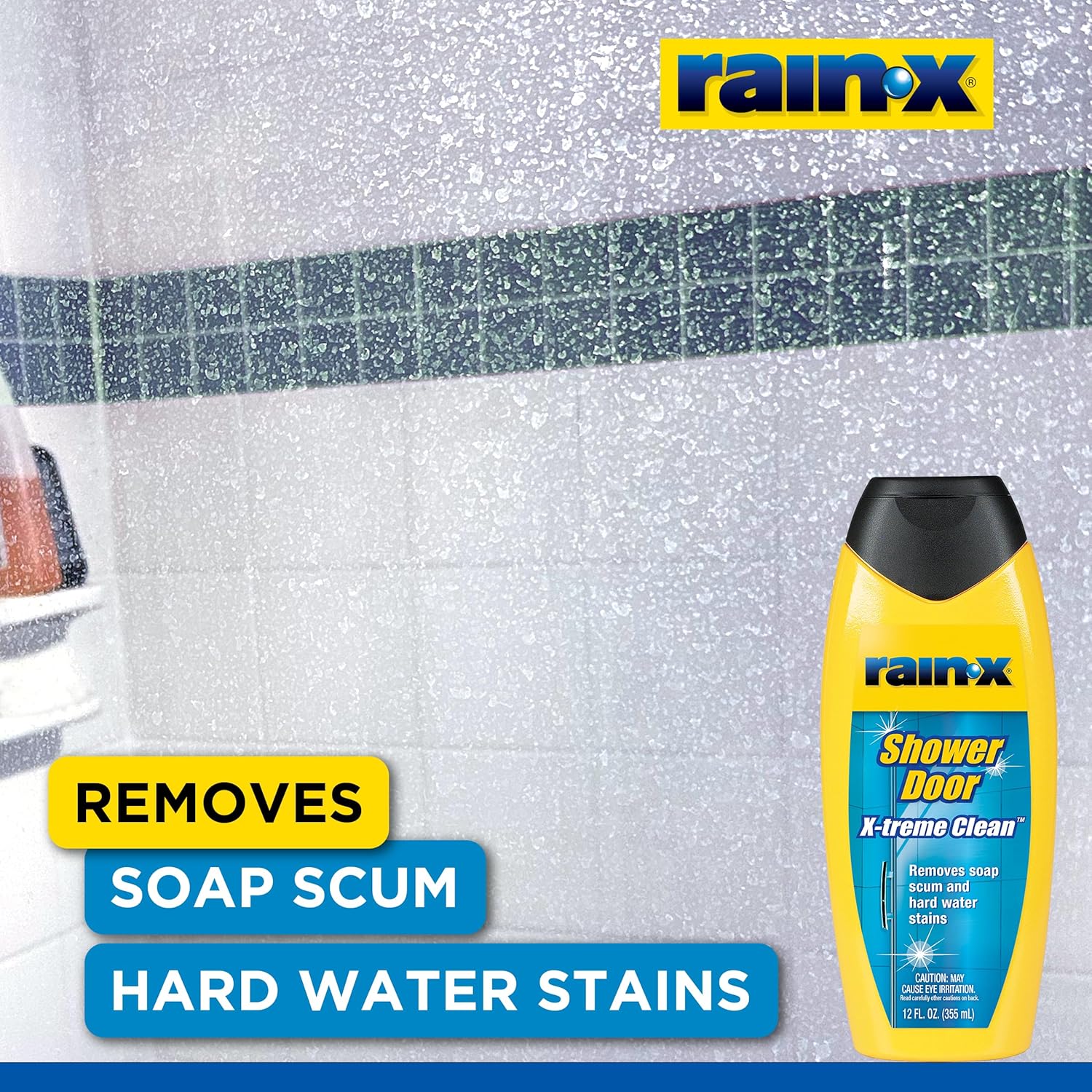 Buy now Rain-X 630035 X-Treme Clean Shower Door Cleaner, 12 Fl. Oz, Formulated To Clean Glass Shower Doors - Easy To Use, Removes Soap Scum, Dirt, Hard Water Build-up, Calcium, Lime Stains And Rust Stains at indiglob india