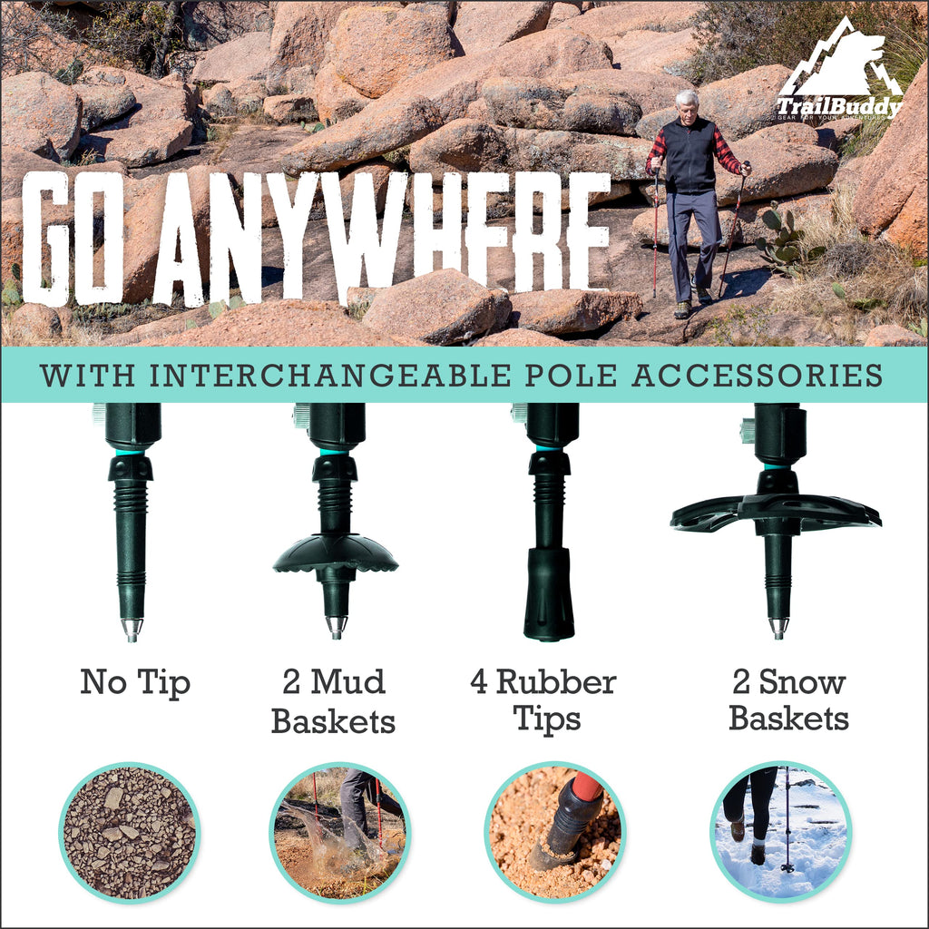Buy now TrailBuddy Trekking Poles â€“ Lightweight 7075 Aluminum Hiking Poles for Women, Men & Seniors â€“ Collapsible or Foldable Walking Sticks for Travel, Trails & Balance at indiglob india