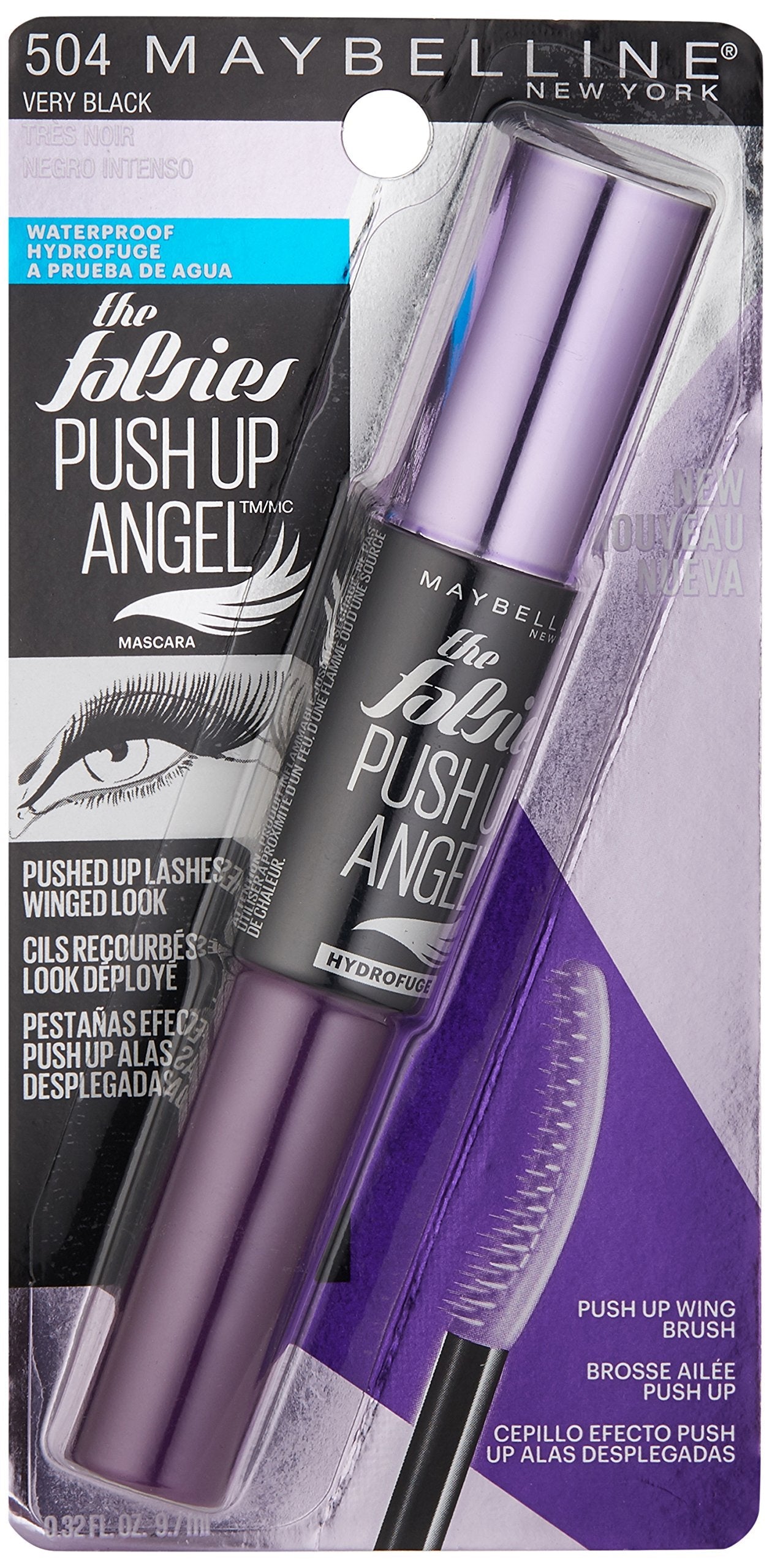 Buy now Maybelline The Falsies Push Up Angel Waterproof Mascara, Lengthening and Curling Make Up Formula, Very Black, 1 Count at indiglob india