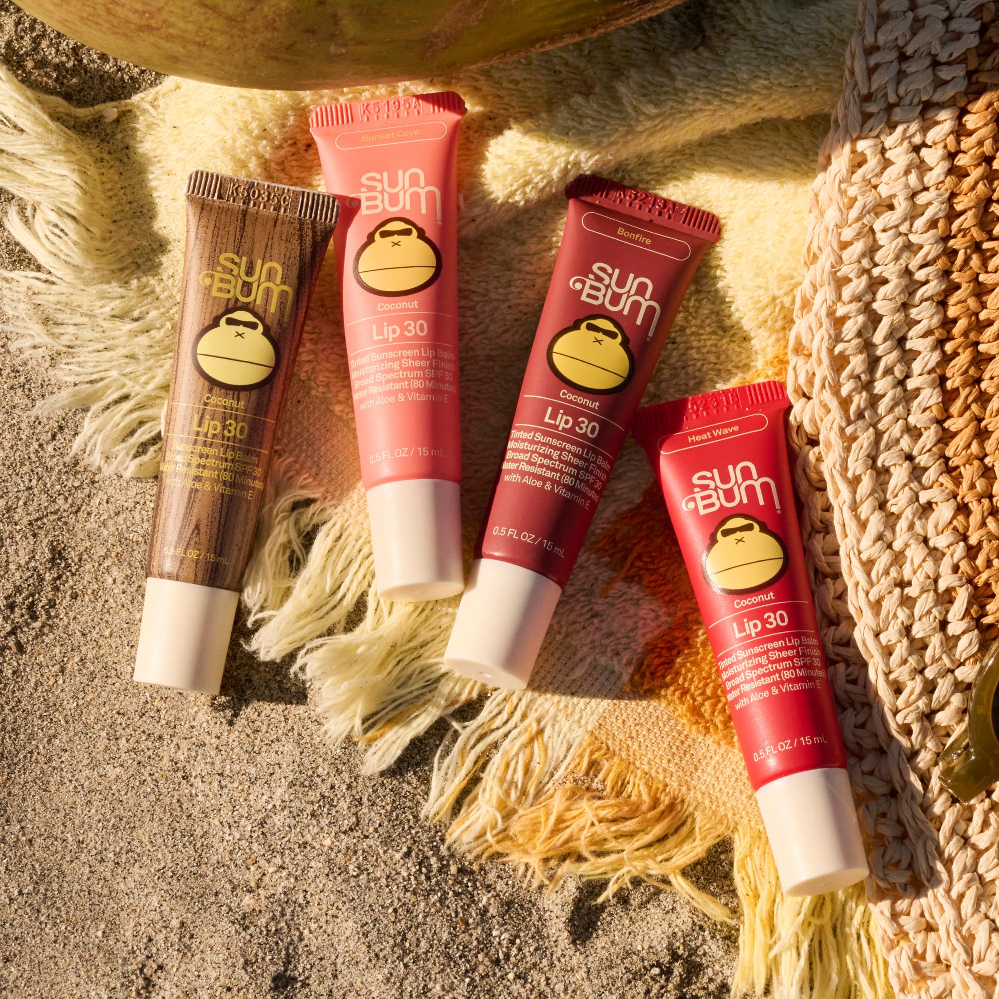 Sun Bum SPF 30 Coconut Sunscreen Lip Balm, Sunset Cove Tinted - 0.5 oz | Broad Spectrum Moisturizing with Aloe and Vitamin E, Vegan, Hawaii 104 Act Compliant (Made without Octinoxate & Oxybenzone)