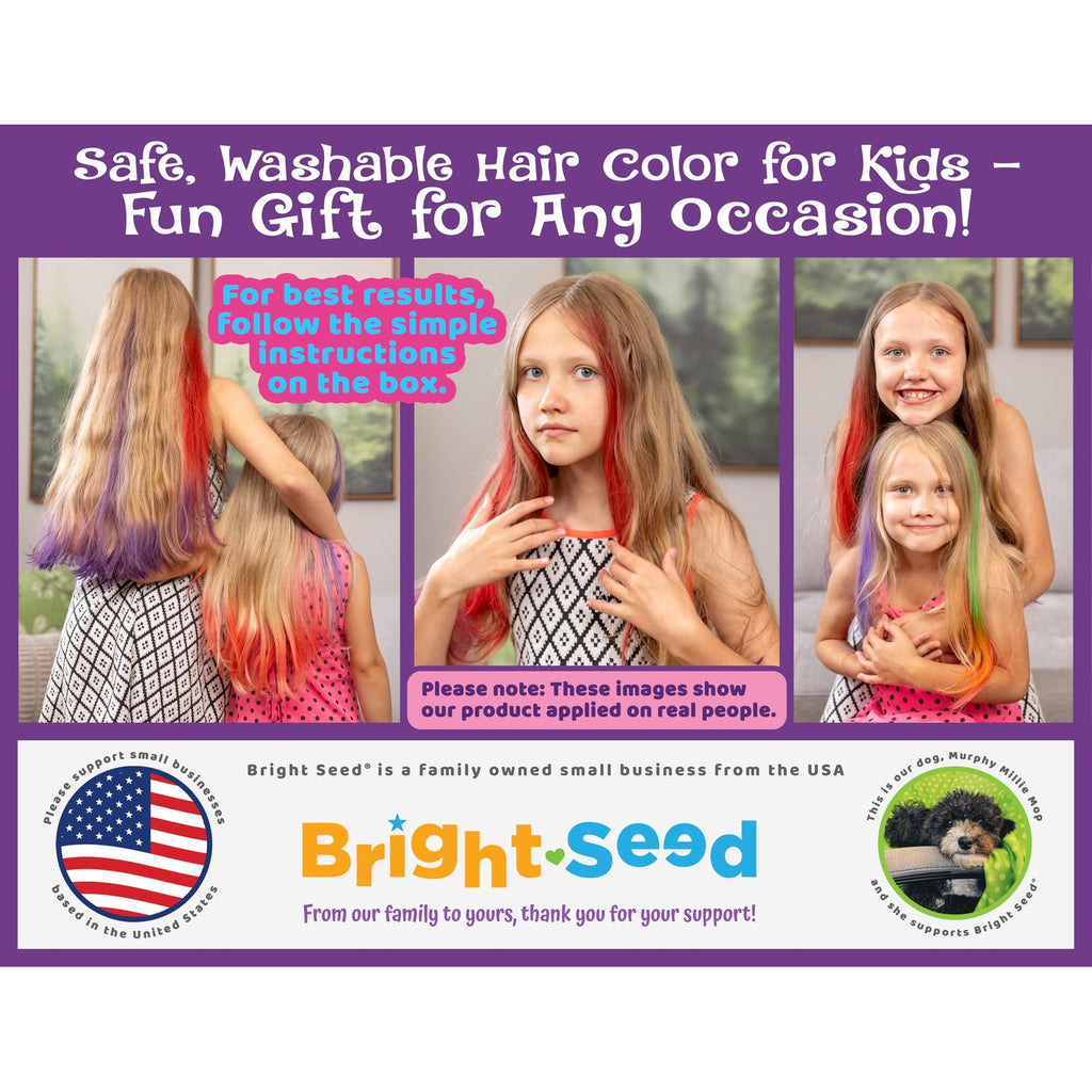 Bright Seed Hair Chalk for Girls, Fun Washable Temporary Hair Color