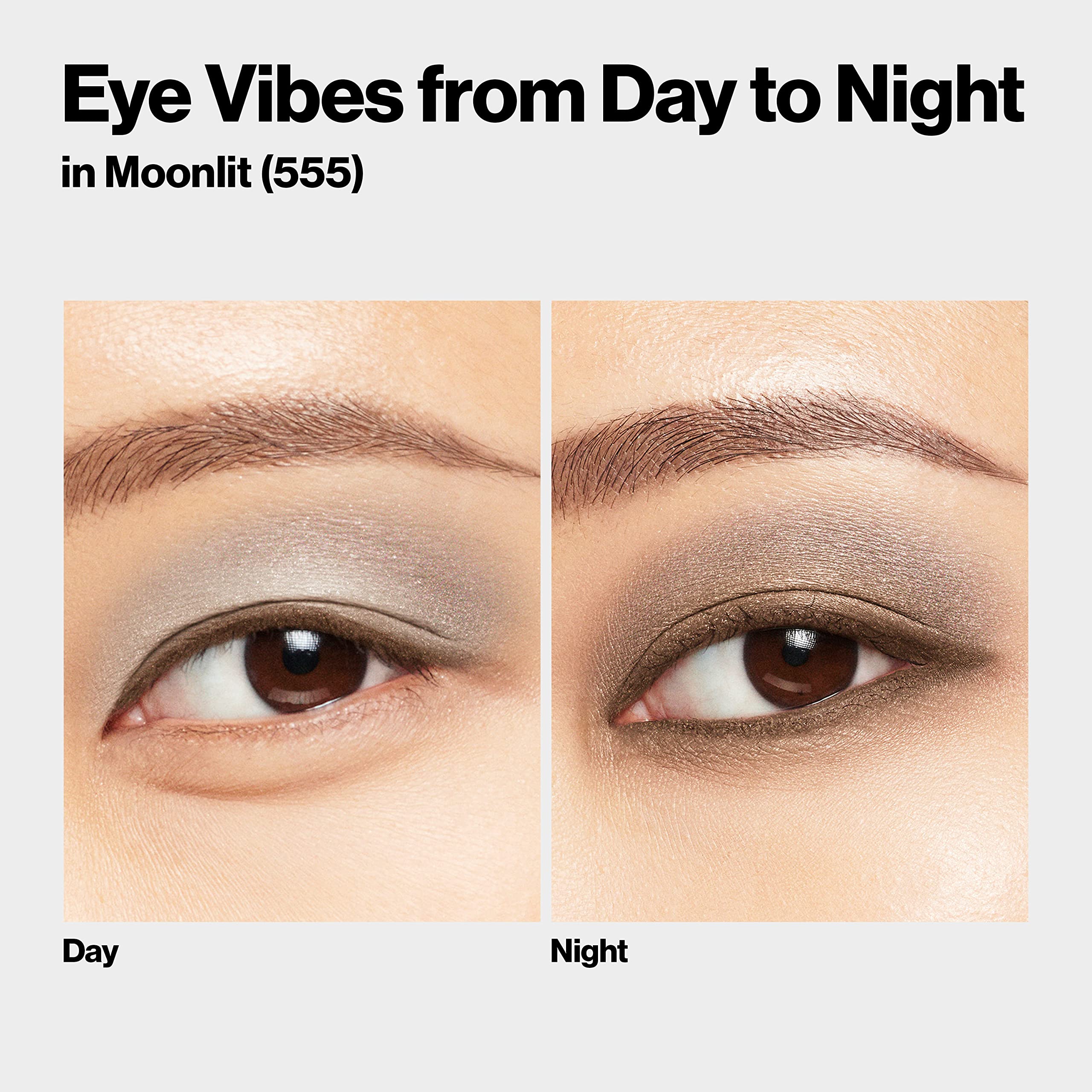 Revlon ColorStay Day to Night Eyeshadow Quad, 555 Moonlit, 0.16 oz | Longwear eyeshadow quad with velvety, blendable matte & shimmer shades. Crease & smudge proof. Up to 24hr wear.