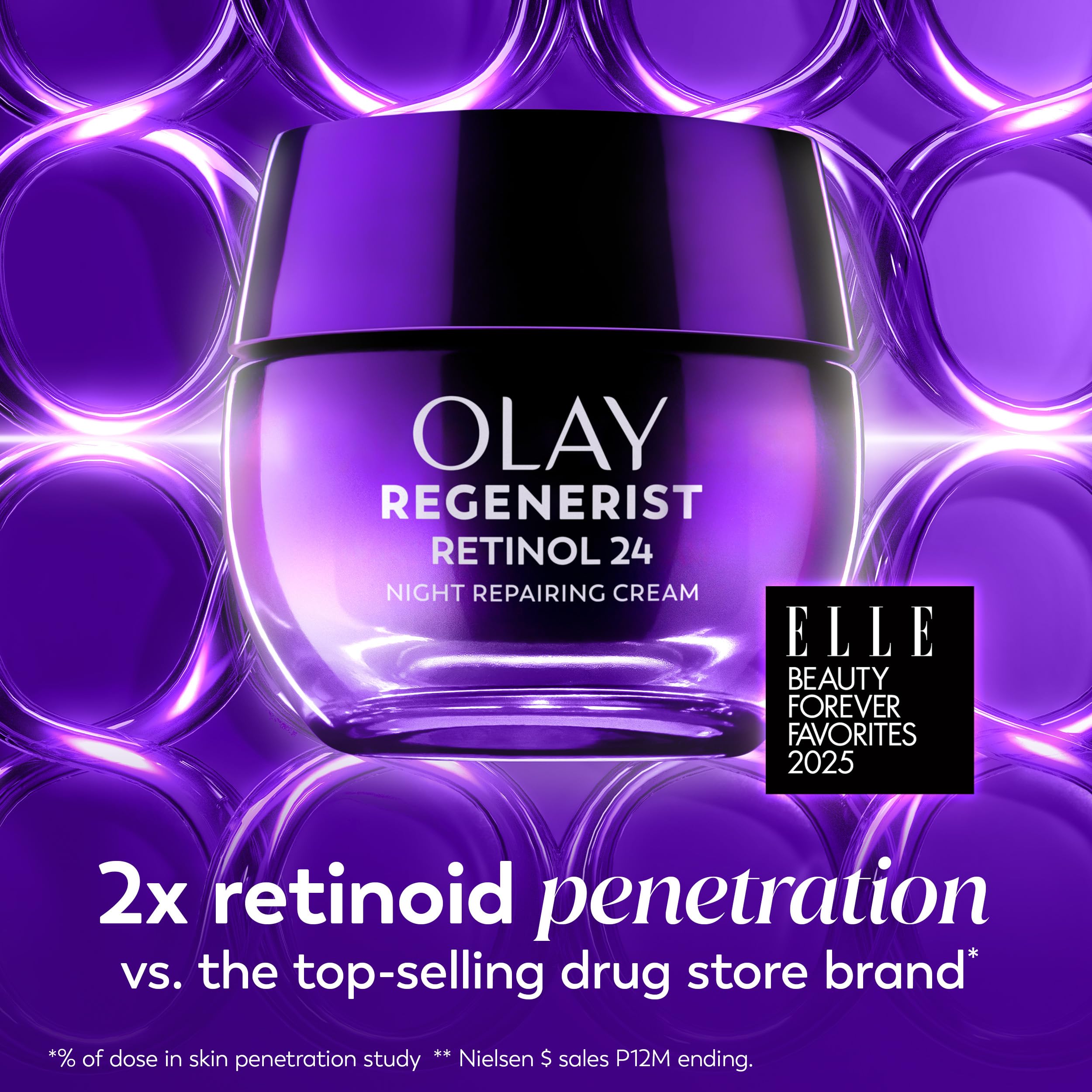 Buy now Olay Retinol Night Cream for Women, Anti-Aging Face Moisturizer, Fragrance-Free, Non Greasy - Anti-Wrinkle, Smooth Fine Lines, Hydrating Skin Care - Triple Collagen Cream, Peptide, Niacinamide, 1.7oz at indiglob india