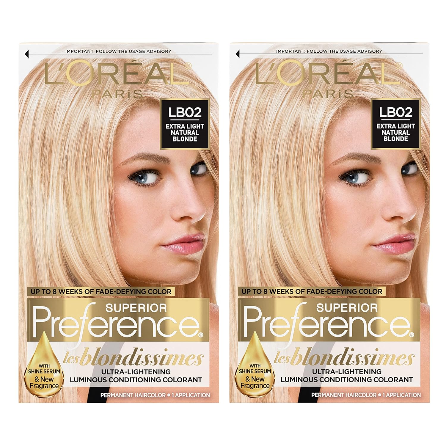 Buy now L'Oreal Paris Superior Preference Luminous Fade-Defying Permanent Hair Color, Hair Dye For Up to 9 Weeks of Radiance, Light Ash Blonde 9A, 1 Hair Dye Kit LB02 Extra Light Natural Blonde 1 Count (Pack of 2) at indiglob india