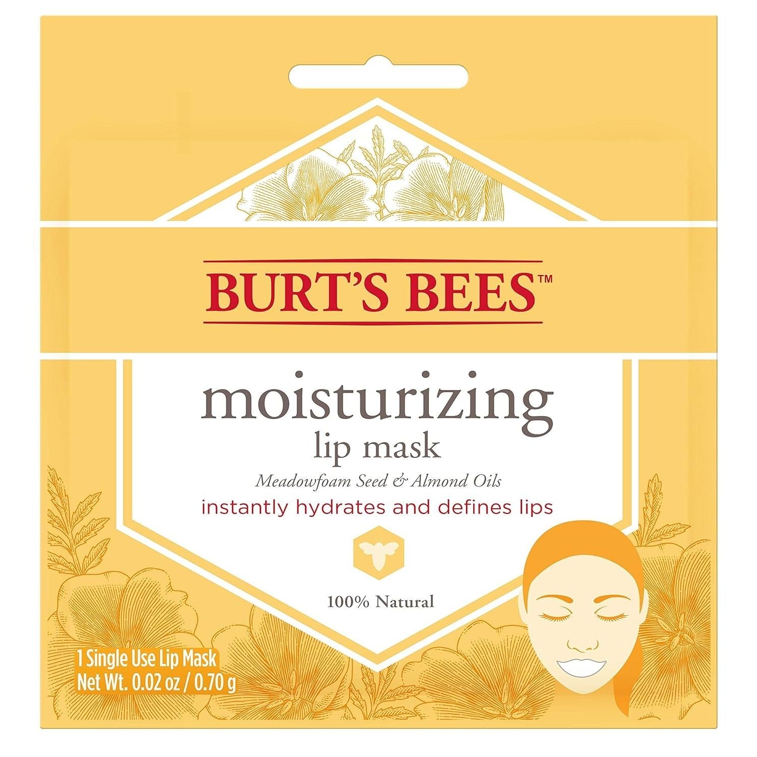 Buy now Burt's Bees 100% Natural Origin Moisturizing Lip Mask, Single Use Conditioning Lip Care , 1 Count (Package May Vary) at indiglob india