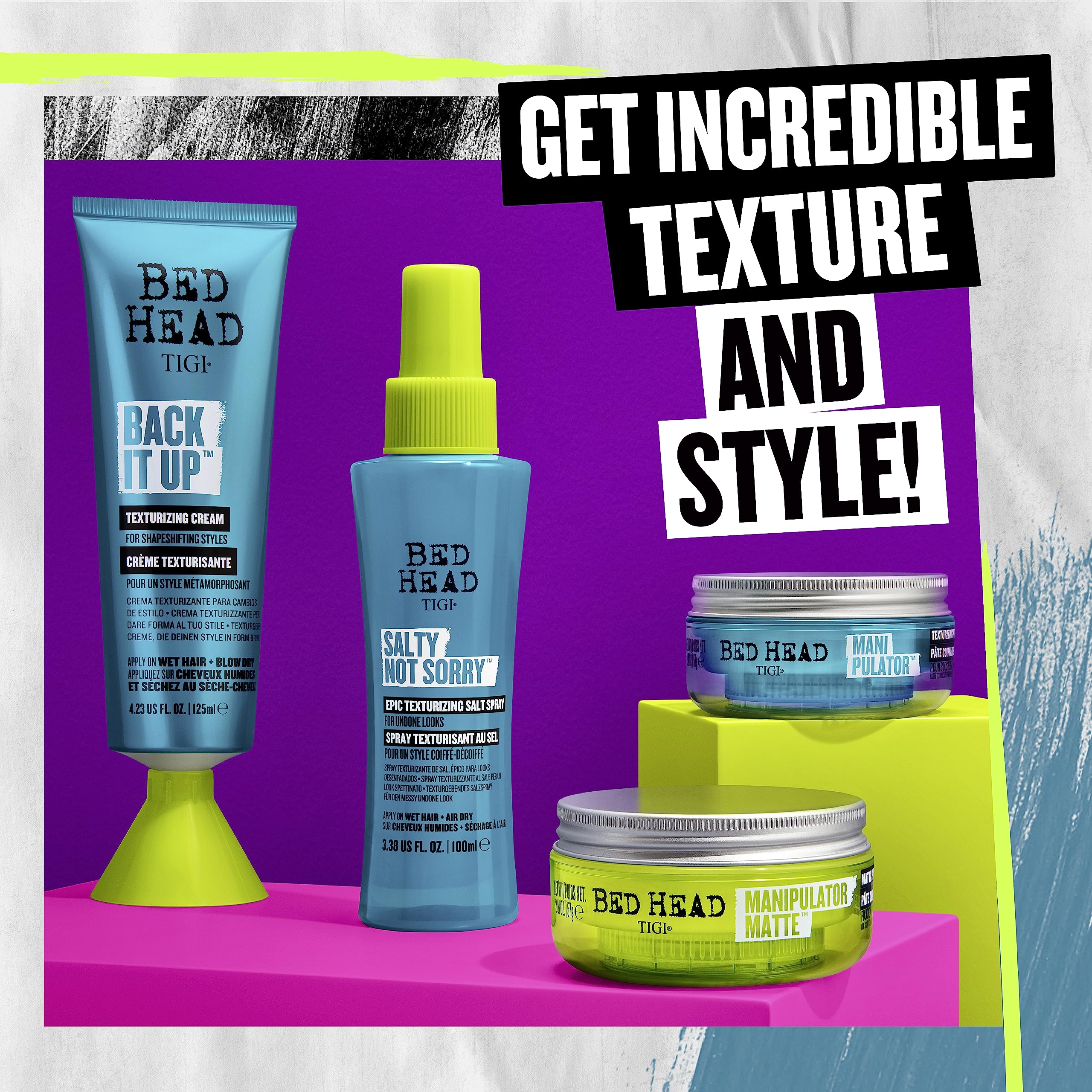 TIGI Bed Head Manipulator Texturizing Putty, Firm Hold Styling Putty for Short to Medium Hair, 2.01 oz