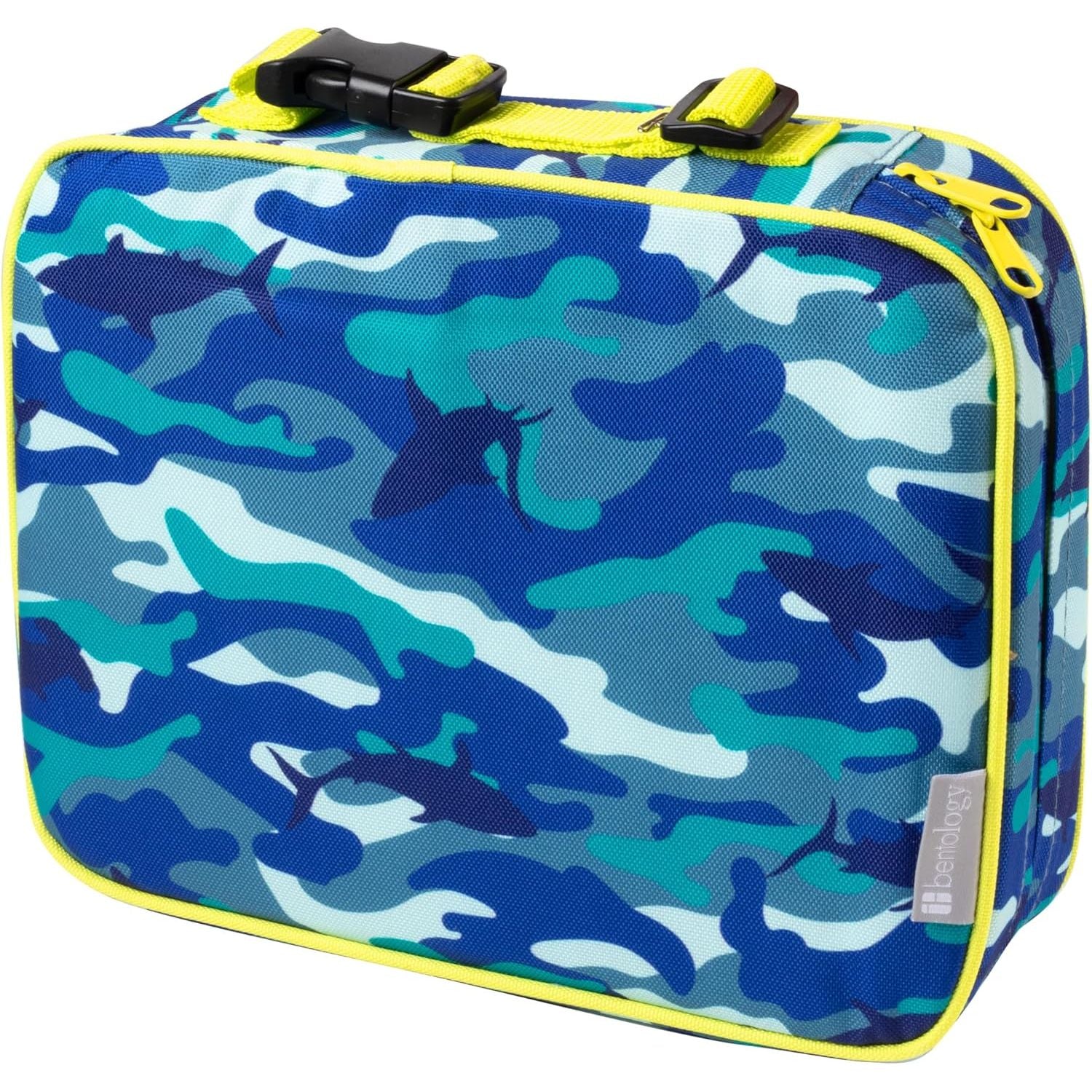 Buy now Bentology Lunch Box for Boys- Kids Insulated, Durable Lunchbox Tote Bag Fits Bento Boxes, Containers Jars & Water Bottles- Reusable School Lunch Sleeve Keeps Food Hotter or Colder Longer- Emoji Blue Camouflage at indiglob india