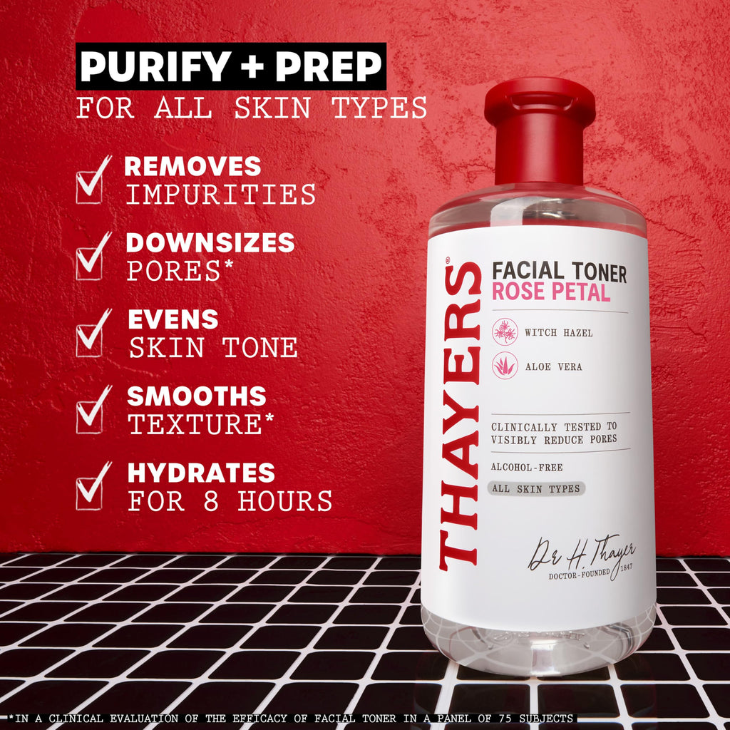 Buy now THAYERS Alcohol-Free Rose Petal Witch Hazel Facial Toner for Glowing Skin, Soothing, Hydrating, Refreshing Toner for All Skin Types, 12oz (Packaging May Vary) at indiglob india