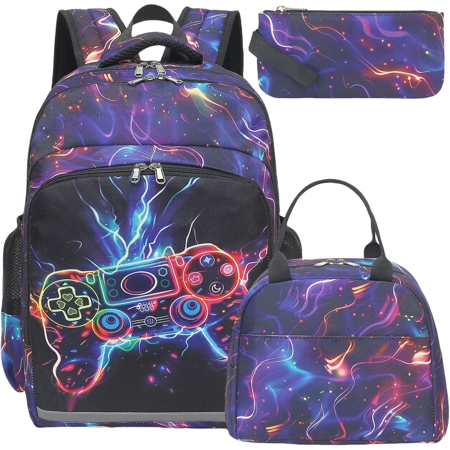 Buy now BTOOP Girls Backpack Kids Boys Elementary Bookbag Girly School Bag with Insulated Lunch Tote and Pencil Pouch Black-game Controller at indiglob india