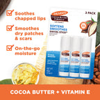 Palmer's Cocoa Butter Lip Balm & Face Body Moisturizer Sticks (Pack of 3) | Face and Body Swivel Stick with Vitamin E, Softens and Smooths, Suitable for Treating Dry Skin Patches, Scars, Marks