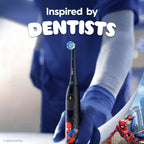 Buy now Oral-B iO Kids Limited Rechargeable Electric Powered Toothbrush, Spiderman with 1 Gentle Care Brush Head - Automatic Pressure Sensor to Protect Gums - 3 Cleaning Settings - 2 Min Music Timer at indiglob india