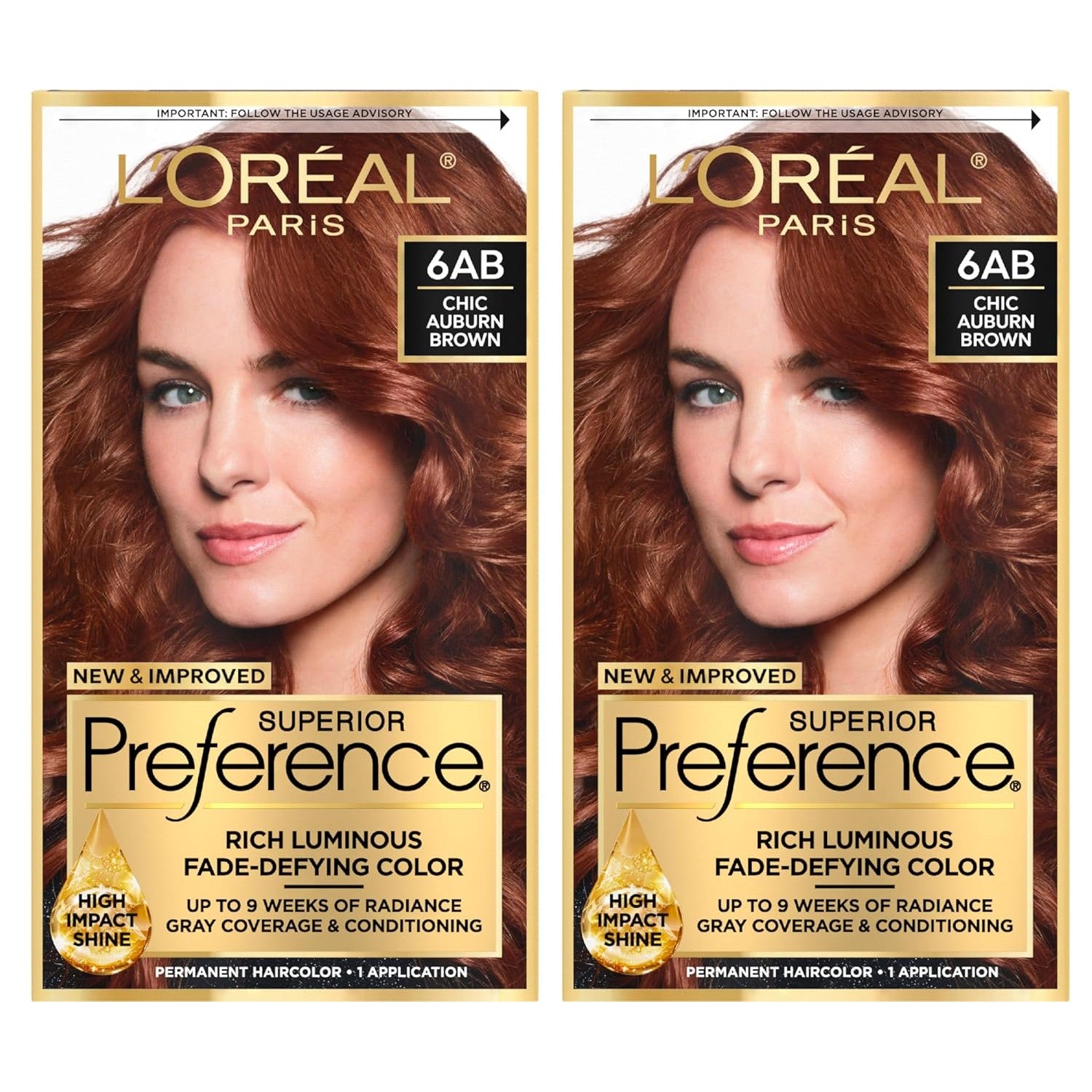 Buy now L'Oreal Paris Superior Preference Luminous Fade-Defying Permanent Hair Color, Hair Dye For Up to 9 Weeks of Radiance, Light Ash Blonde 9A, 1 Hair Dye Kit 6AB Chic Auburn Brown 1 Count (Pack of 2) at indiglob india