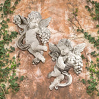 Buy now Design Toscano Cherub Harvest Wall Sculptures, Set of 2, Full Color, 10.50" x 4.50" at indiglob india