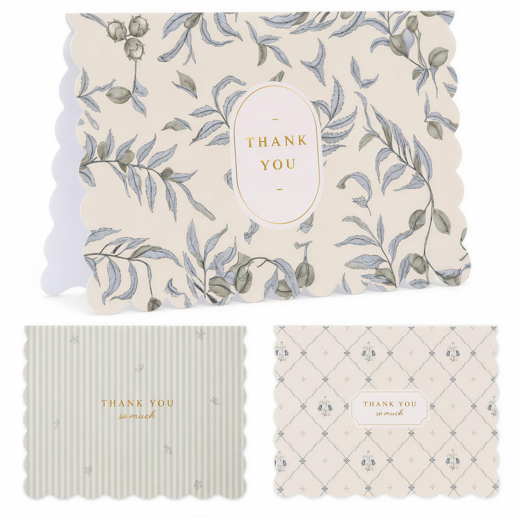 ZICOTO Beautiful Thank You Cards Set of 30 With Envelopes and Cute Stickers
