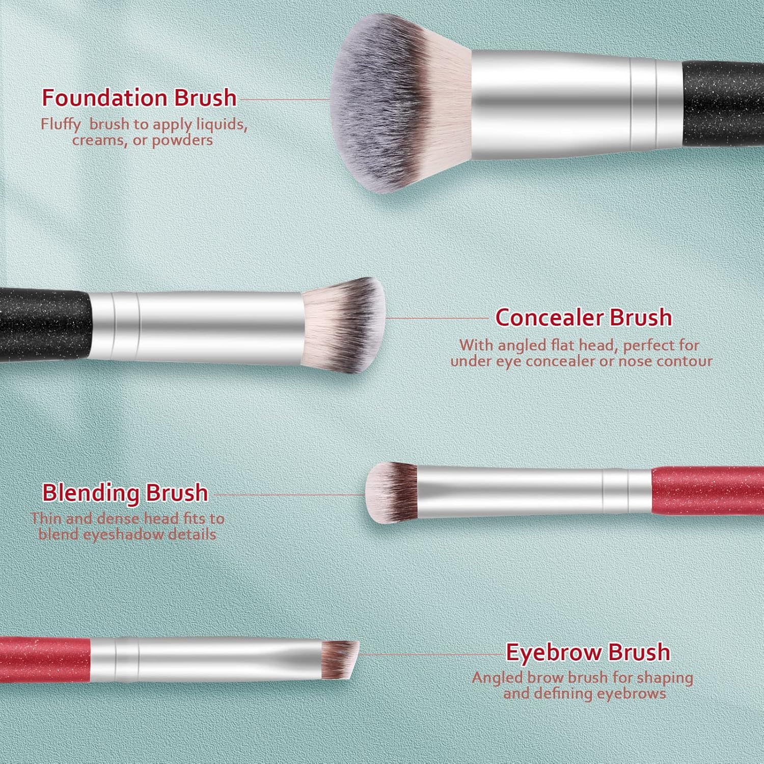 Buy now Makeup Brushes Dual-ended Foundation Brush - START MAKERS 2-in-1 Concealer Brush Face Eyebrow Eyeshadow Brush for Liquid, Powder, Buffing, Blending, Contouring Foundation Make Up Brushes(2Pcs) at indiglob india
