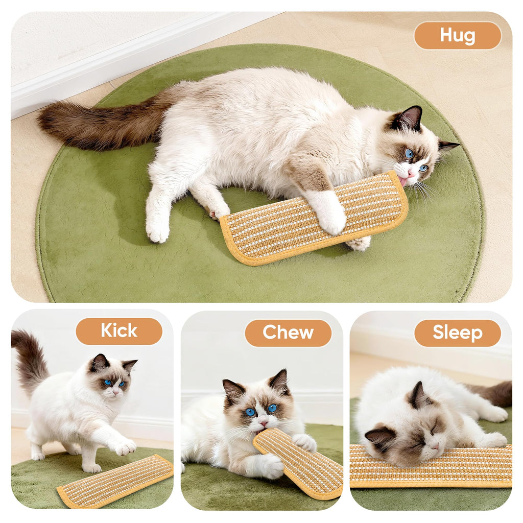 Sisal Catnip Pillow Toy Kickers, 2 Pack Interactive Catnip Toys with Organic 8000mg Herbal Blend for Indoor Scratching, Chewing & Teething, Fun for Kittens and Adult Cats