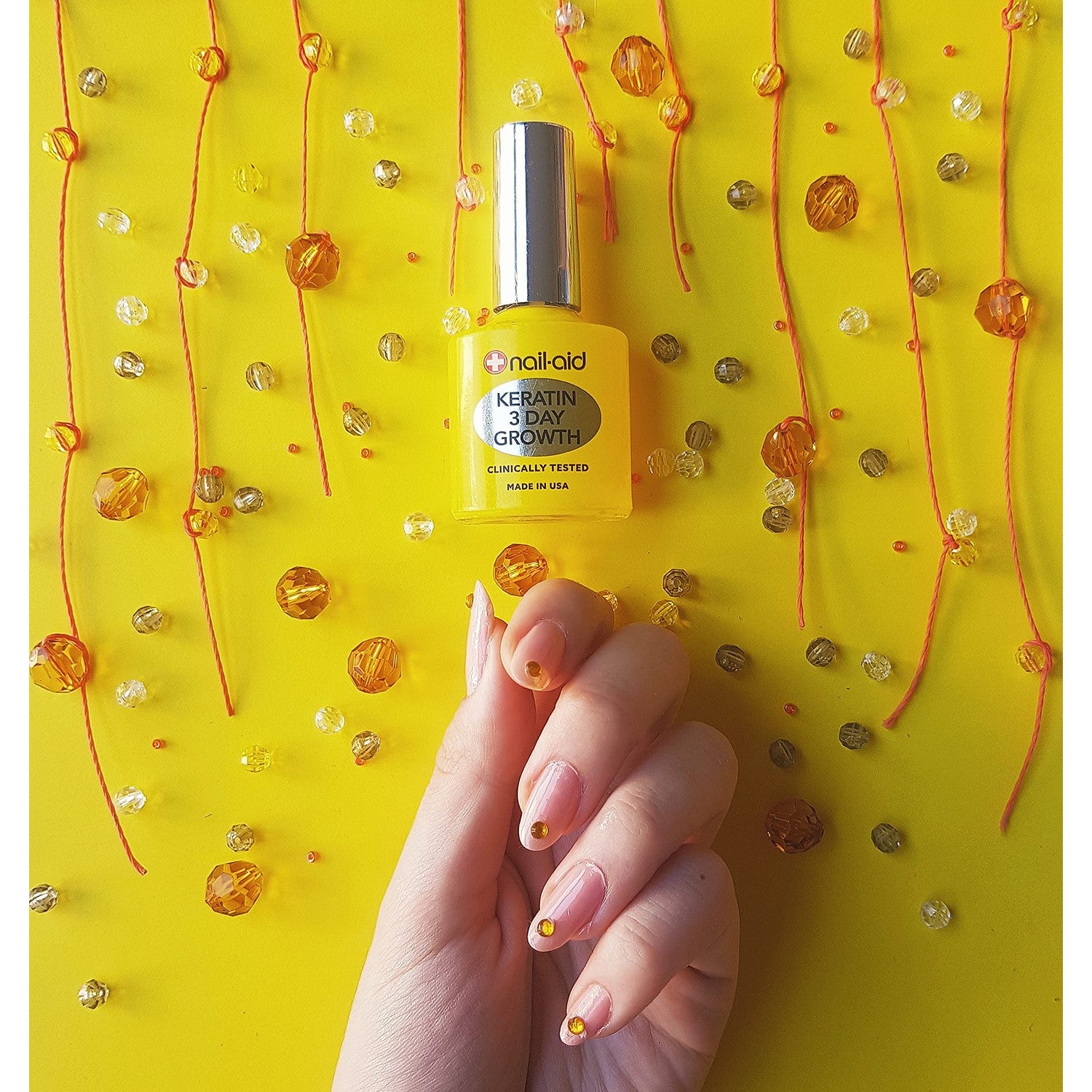 Nail-Aid Keratin 3 Day Growth Nail Strengthener | Keratin Amino Acid Treatment, For Weak Nails, Helps Grow Stronger, Harder, Longer Natural Nails