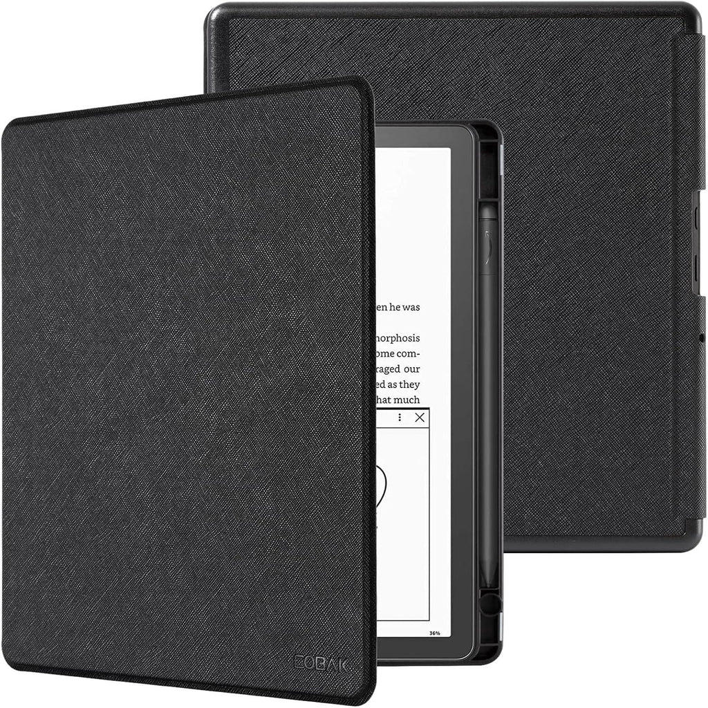 Buy now CoBak Case for Kindle Scribe - All New PU Leather Cover with Auto Sleep Wake Feature for Kindle Scribe 10.2" 2022 & 2024 Released with Pen Holder Black at indiglob india
