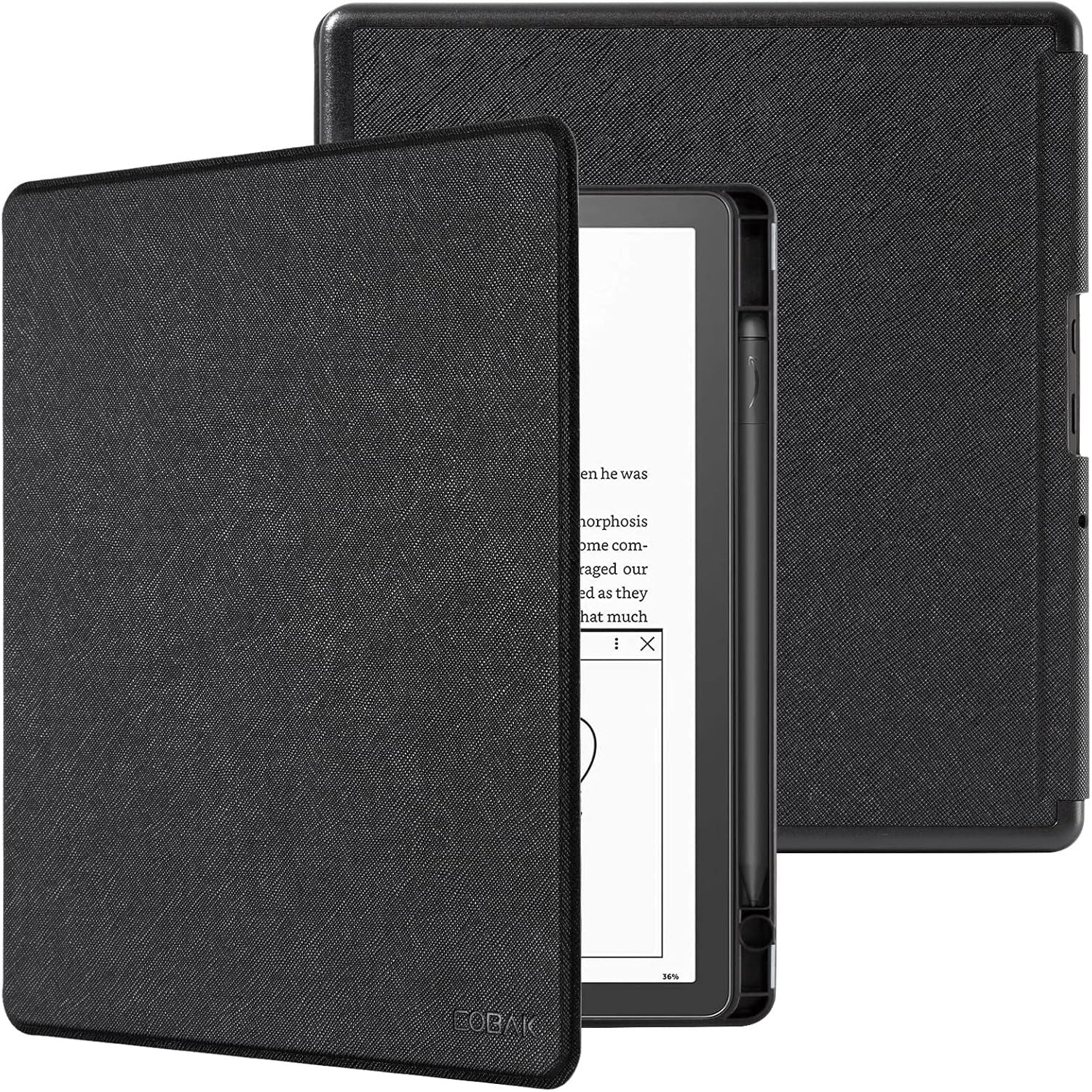 Buy now CoBak Case for Kindle Scribe - All New PU Leather Cover with Auto Sleep Wake Feature for Kindle Scribe 10.2" 2022 & 2024 Released with Pen Holder Black at indiglob india