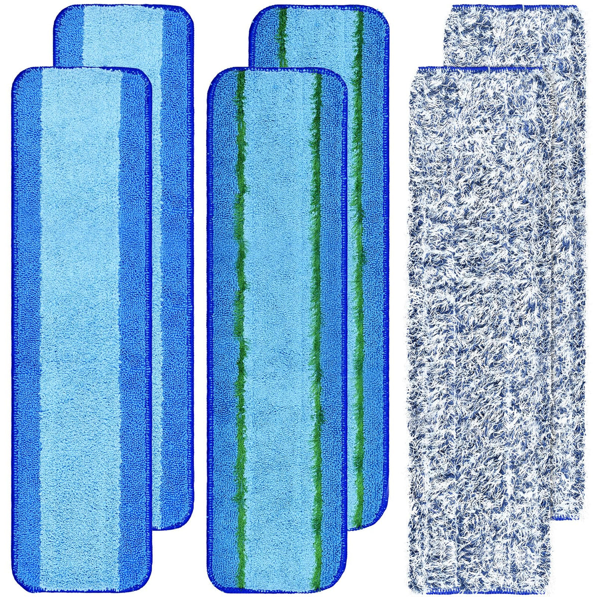 6 Pack Microfiber Cleaning Replacement Pad for Bona Mop,Washable Reusable Microfiber Cleaning Mop Pad for Hardwood Floor,Wet Dry Use,2 Deep Cleaning Pad+2 Microfiber Cleaning Pad+2 Dusting Mop Pad