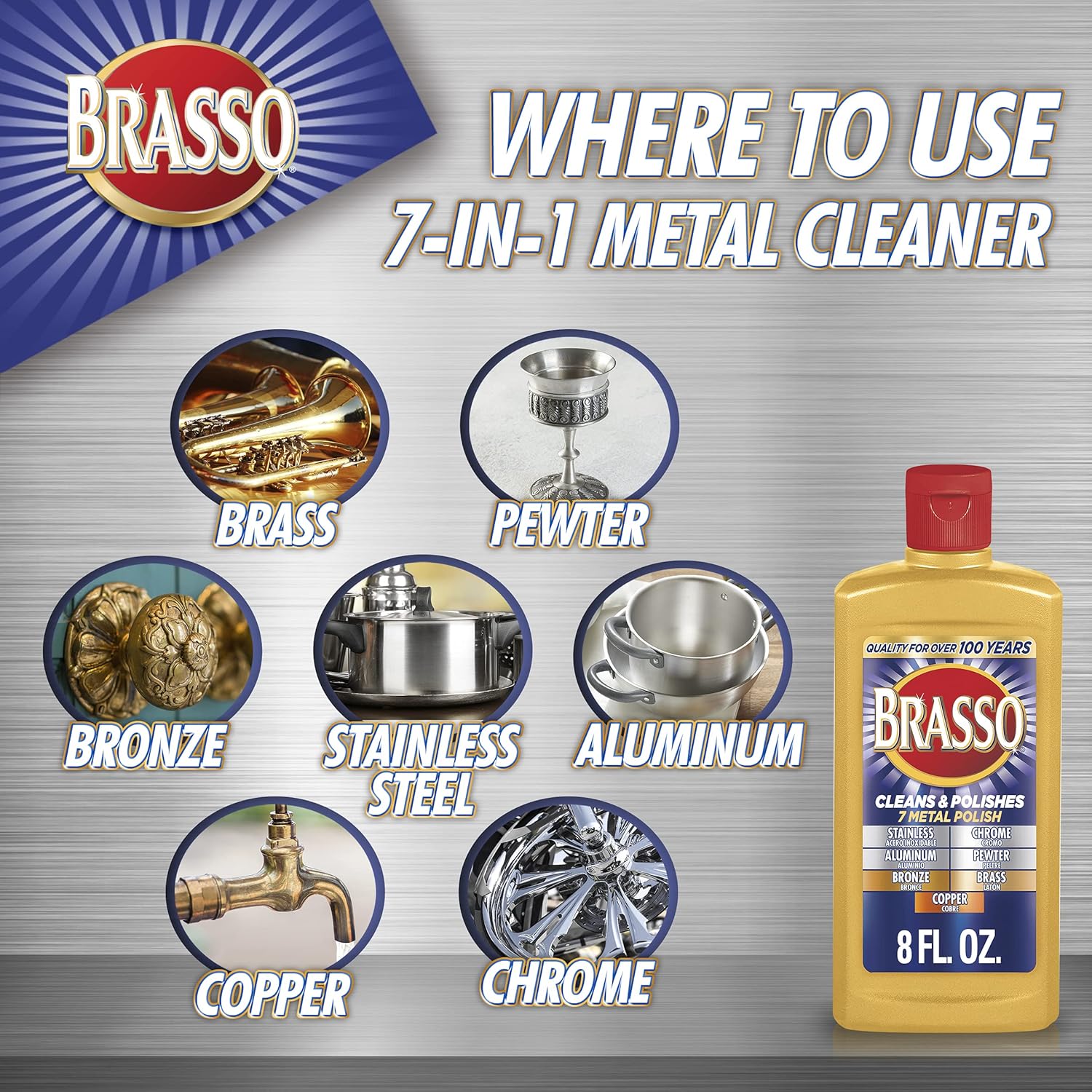 Buy now Brasso Multi-Purpose Metal Polish, 8 oz at indiglob india